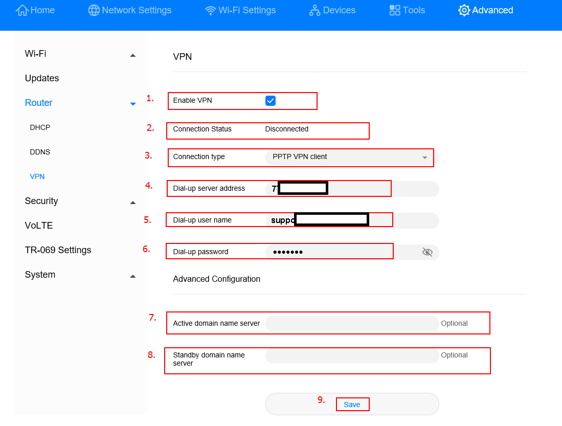Раздел VPN Huawei