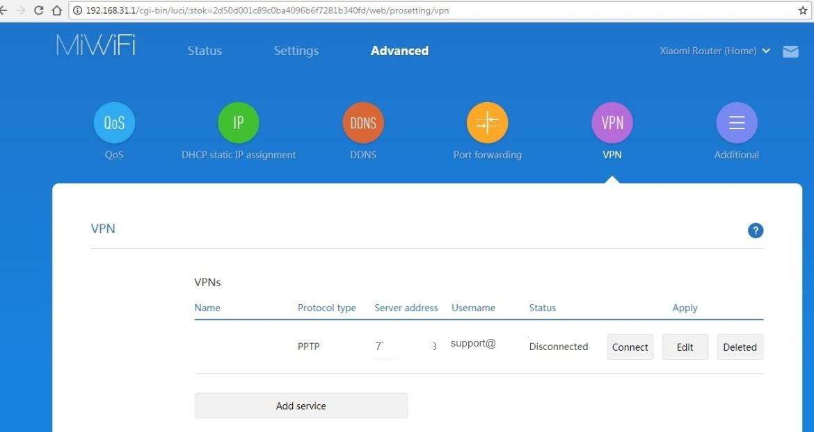Подключение сервиса Xiaomi